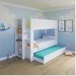 Bunk Bed with built in Bookshelf & optional trundle or drawers